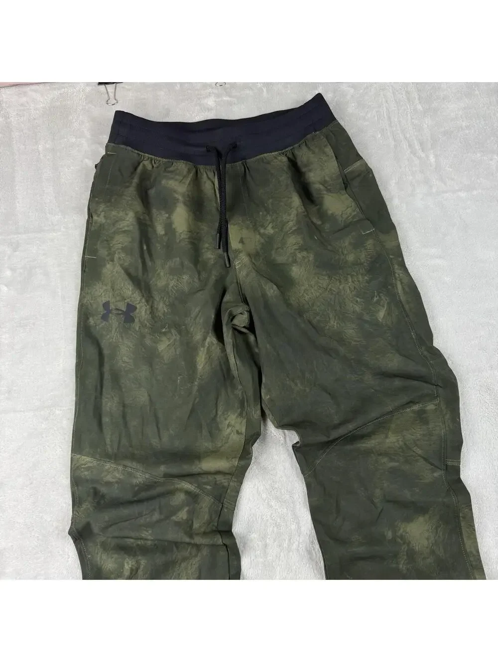 Under Armour Men's Elite Green Camo Tapered Printed Joggers SizeS Zip Pocket Gym - Picture 10 of 10